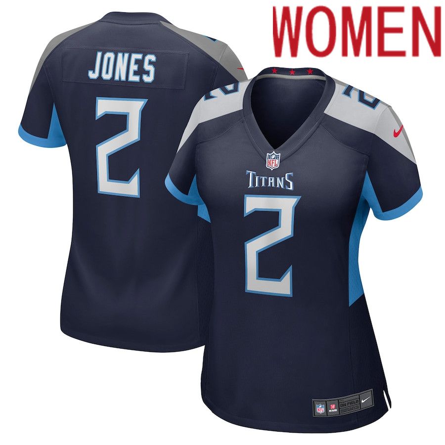 Women Tennessee Titans #2 Julio Jones Nike Navy Game Player NFL Jersey